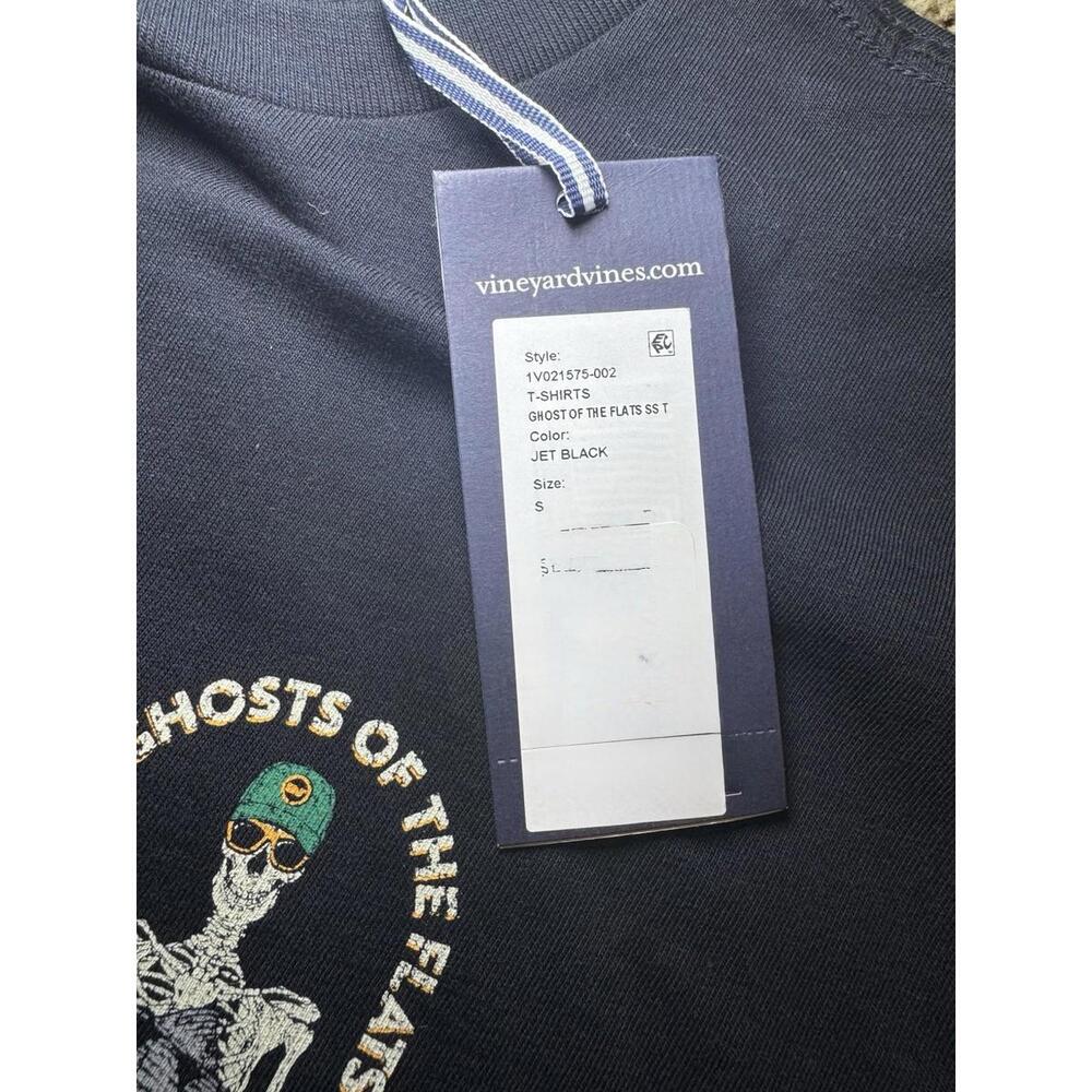 Vineyard Vines Men's Ghost of the Flats Skeleton Pocket Black S/S XL T-Shirt - Picture 3 of 7